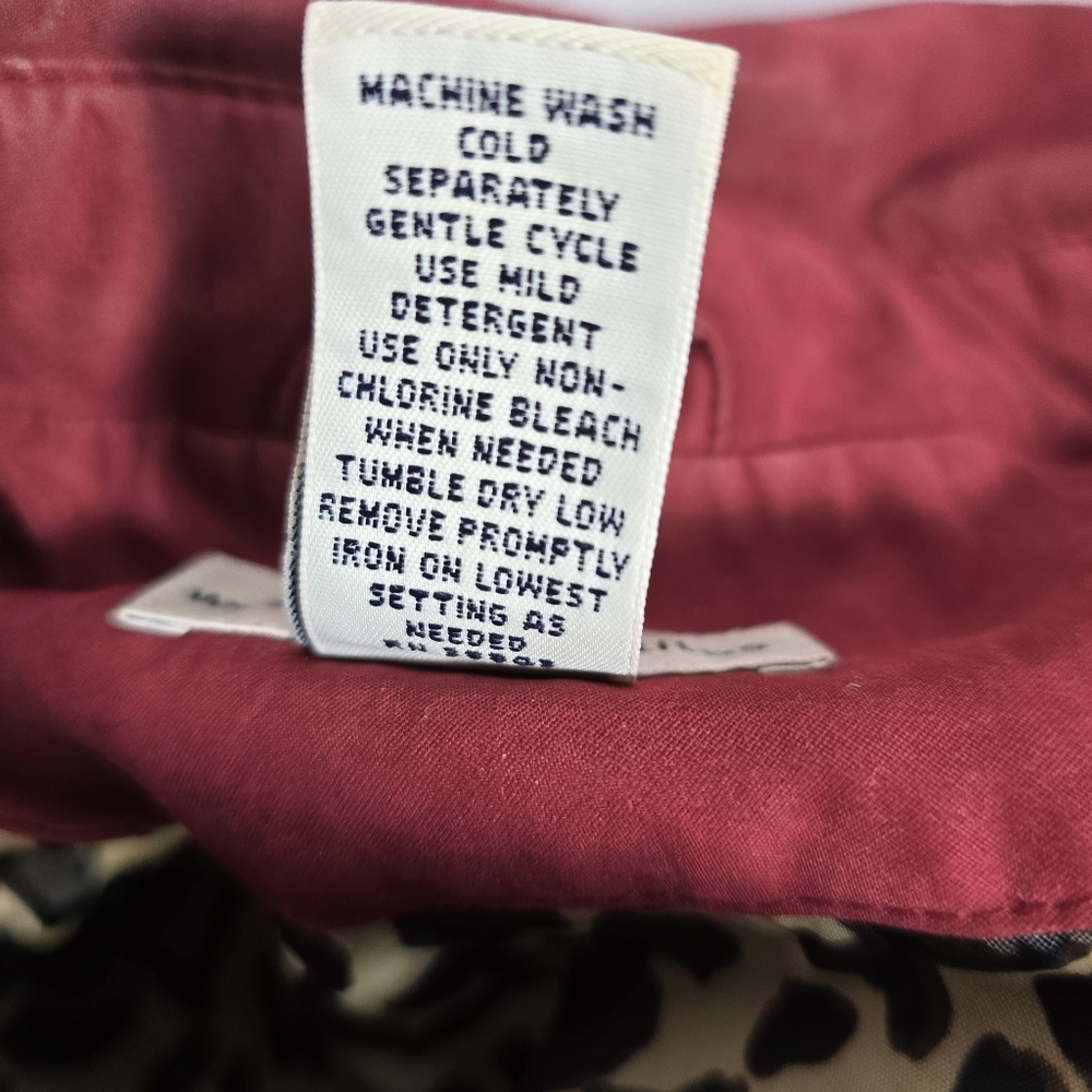 Westbound PL Puffy Jacket In Deep Red with Brass Details Cheetah Lining - Picture 6 of 8